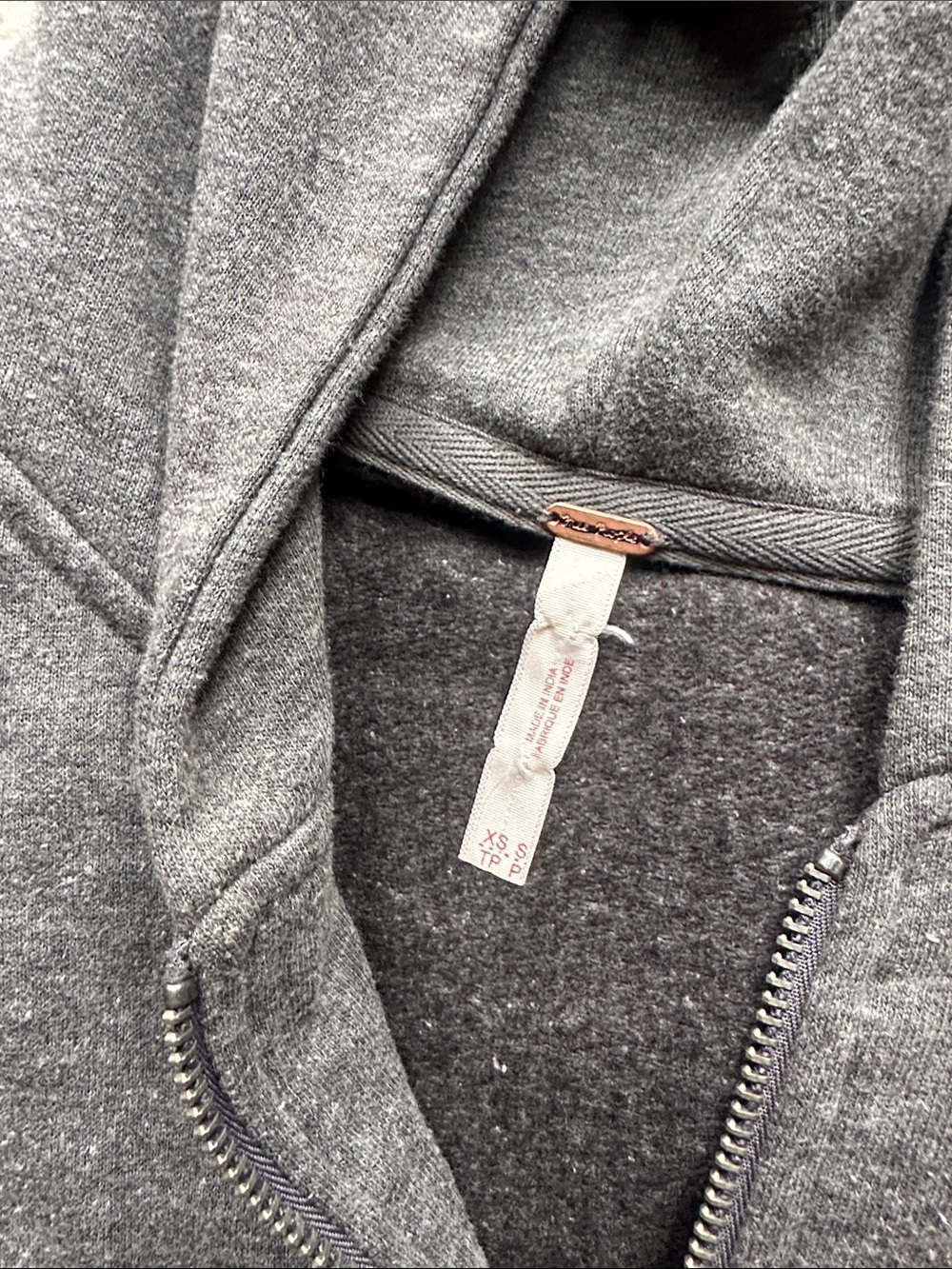 Free People Hooded Zip Utility Jacket in Charcoal - Picture 3 of 4